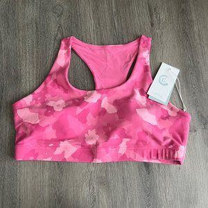 Johnny Was Calme Endurance Pink Camo Print Racerback Sports Bra X-Large XL